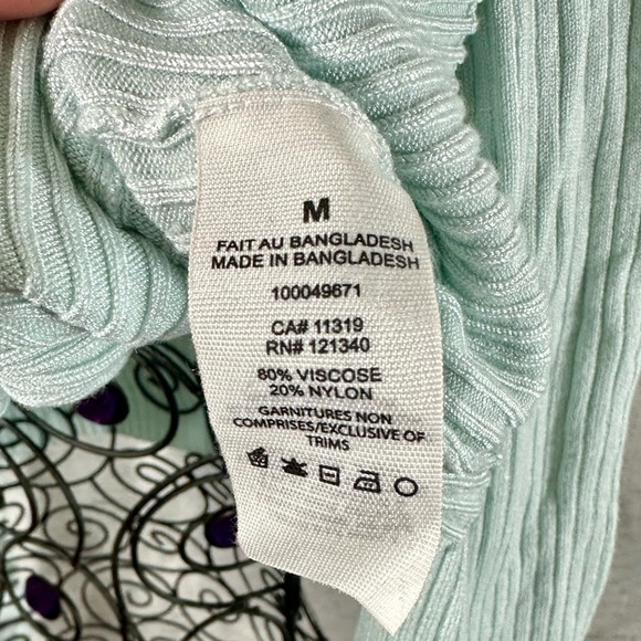 NWT Garage baby blue ribbed front tie cardigan size M - Picture 5 of 8